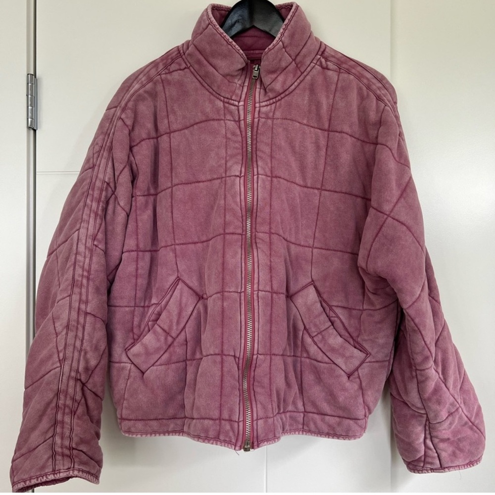 Free People Quilted Corduroy Puffer Jacket in Dusty Rose - Picture 5 of 6